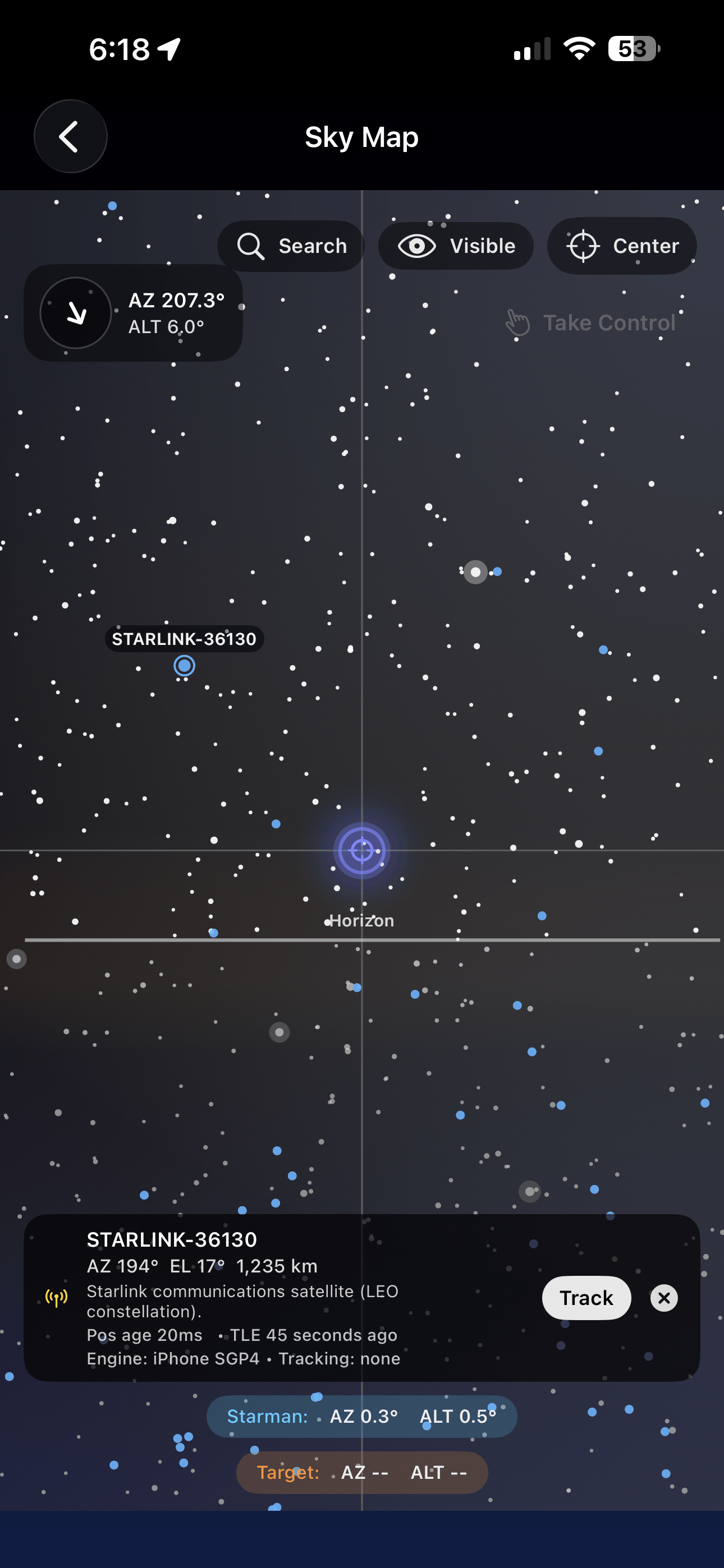Starlink satellite detail